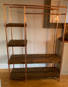 Copper Pipe Wood Clothes Rail Wardrobe The Coppermill Workshop