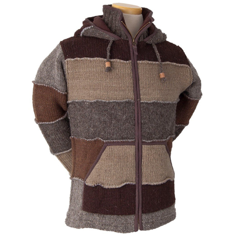 Patchwork Sweater - multicolored wool hoodie – Lost Horizons USA