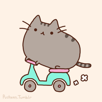 Pusheen on a Scooter