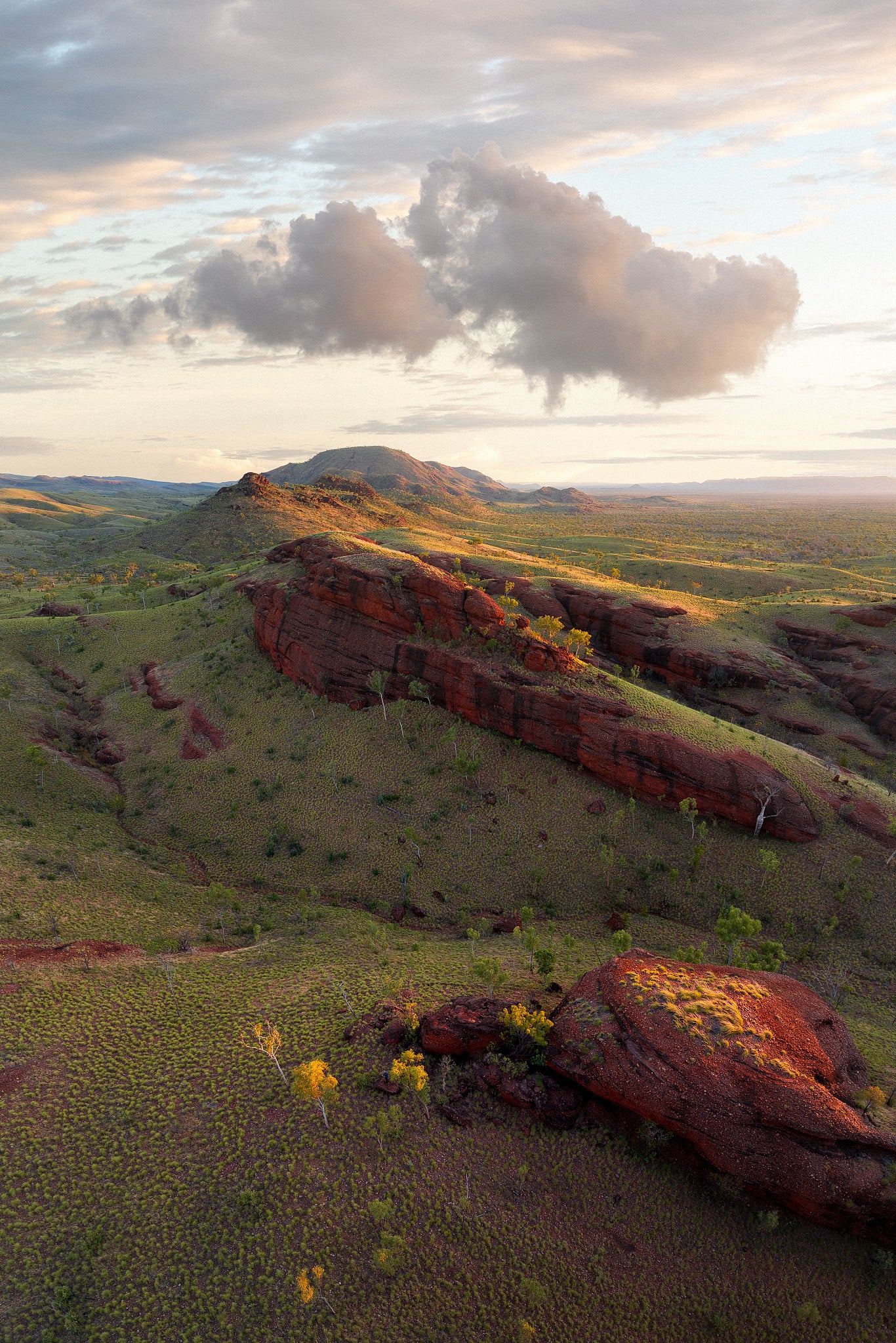 Sunrise over a mountain range in the Kimberley Region of Western Australia