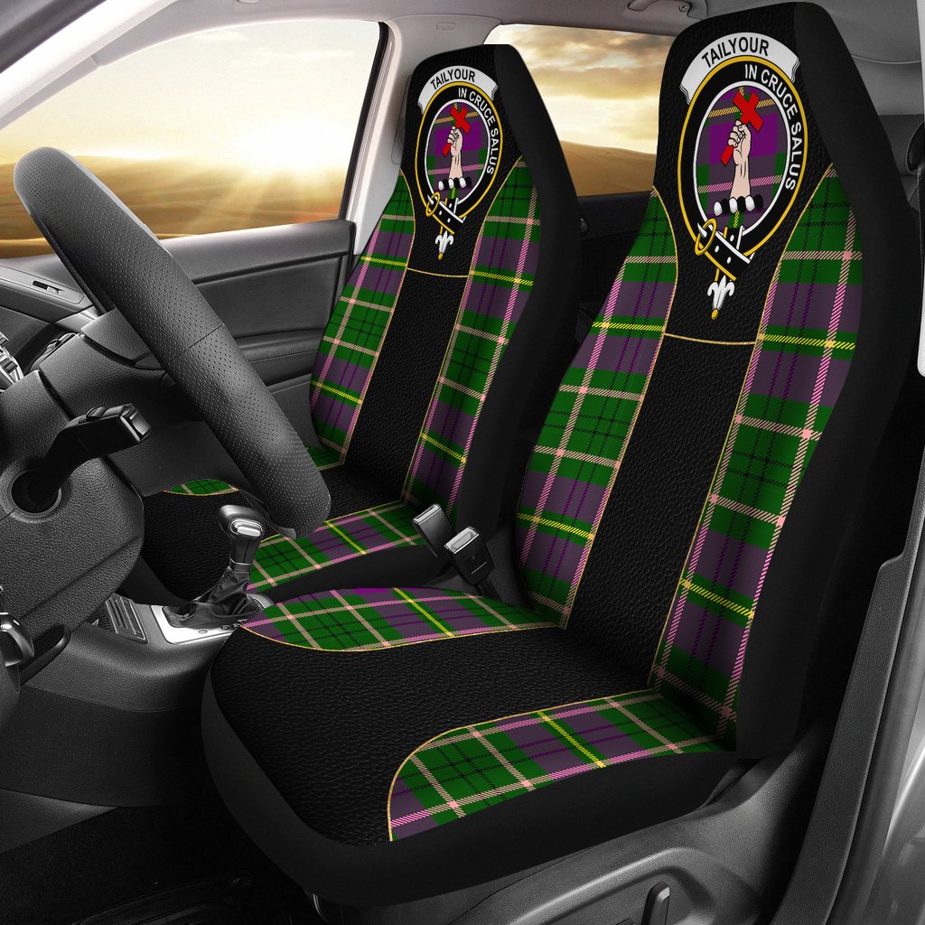 Scottishshop Seat Cover Tartan Crest Tailyour Or Taylor Tartan Car Seat Cover Clan Badge Special Version Universal Fit Scottish Shop