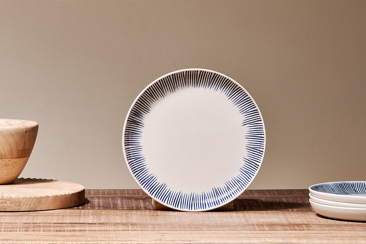 Nkuku Karuma Ceramic Side Plate | Tableware | Blue/White