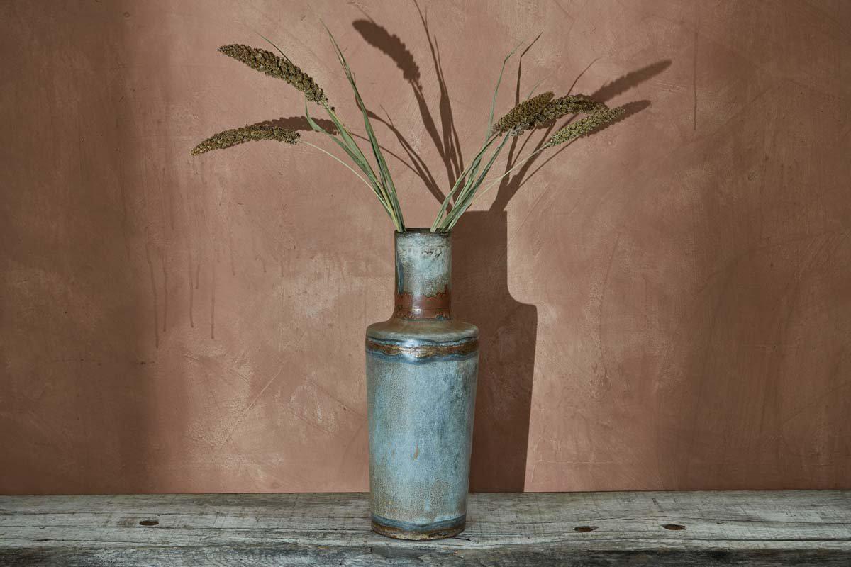 Nkuku Bennu Bottle Vase | Vases & Planters | Grey | 41.5 x 15 cm (Diameter)