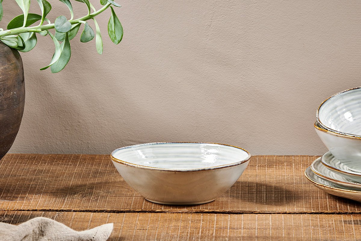 Nkuku Dhanuk Ceramic Cereal Bowl | Tableware | Cream