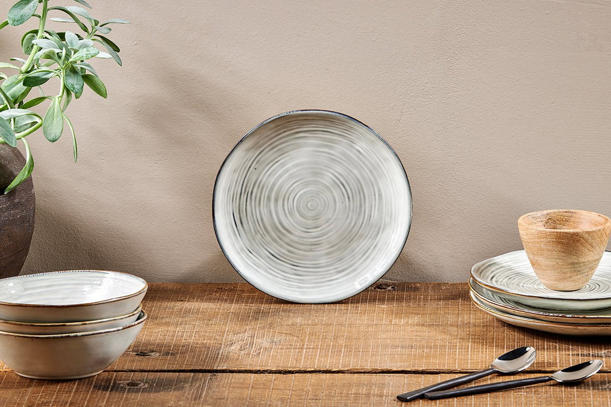 Nkuku Dhanuk Ceramic Side Plate | Tableware | Cream