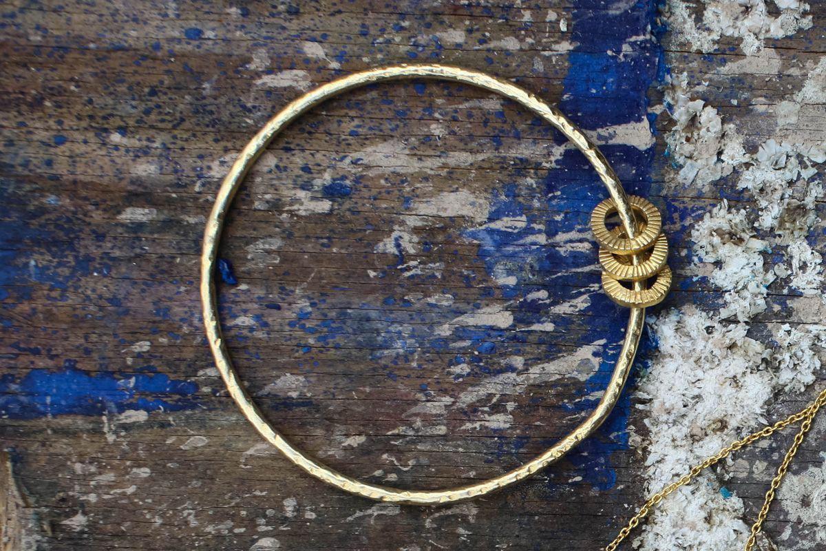 Nkuku Lalia Bangle | Gift Jewellery & Accessories | Gold | 7 cm (Diameter)