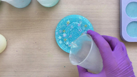 doming the coaster with clear resin