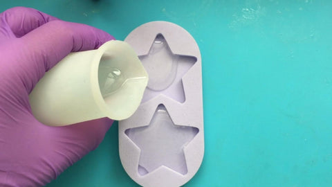 pour epoxy resin into silicone mold