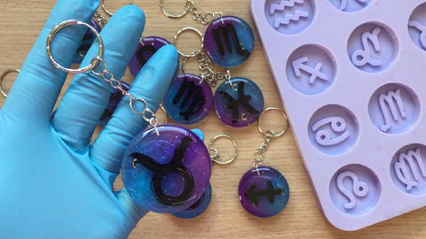 zodiac key chains resin tutorial 