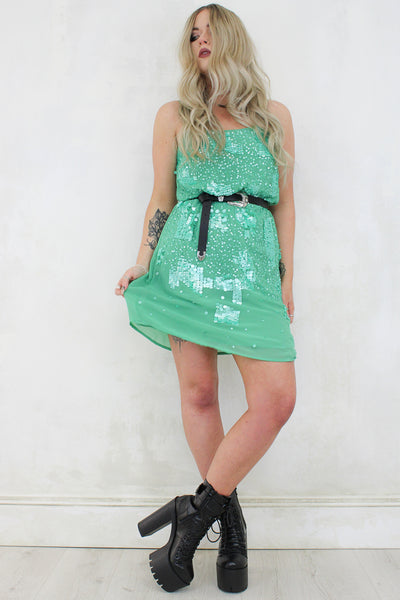 Shake Your Hips Green Slip Dress