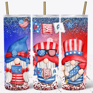 4th of July Gnome - 20 oz Skinny Tumbler Sublimation Transfers