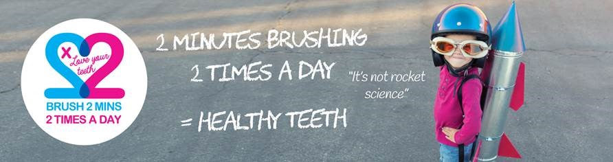 BrushBaby Brush for two minutes two times a day for health teeth