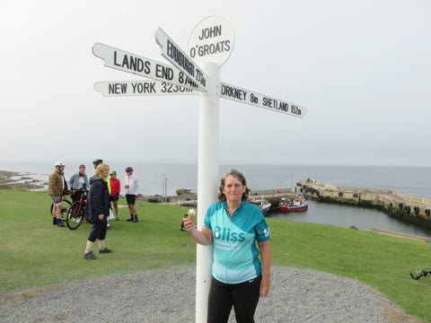 Clare is pictured at Lands end