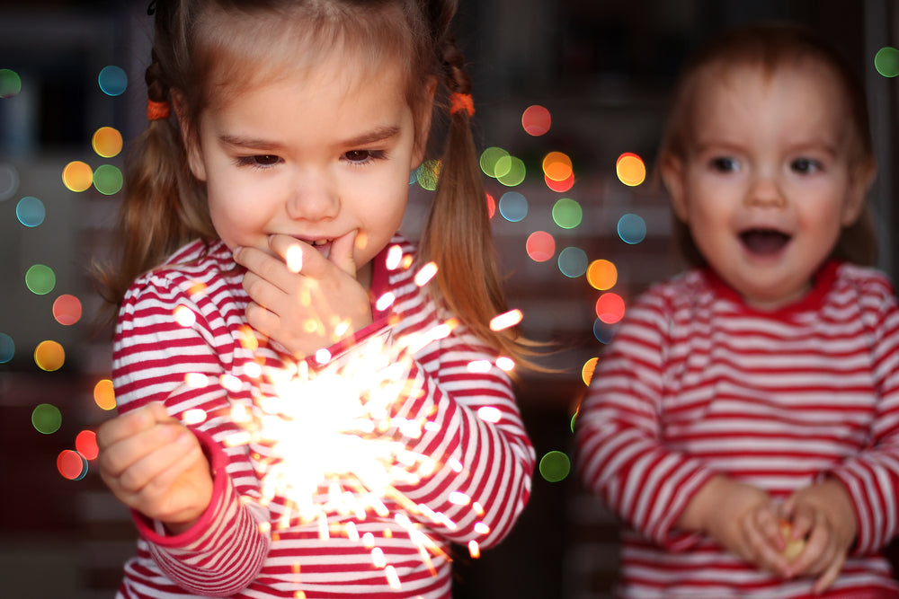 children with sparklers