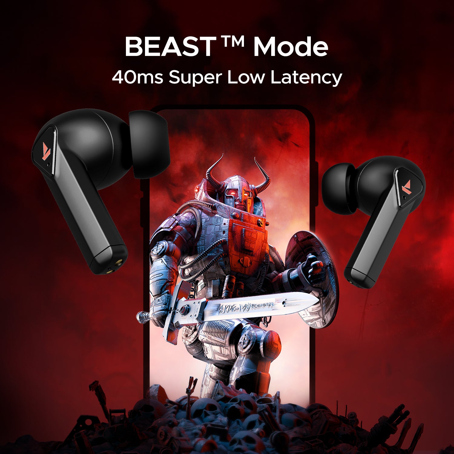 boAt Immortal 150 | Wireless Earbuds with BEAST™ Mode, 40H Playback, ASAP™ Charge, LED Lights