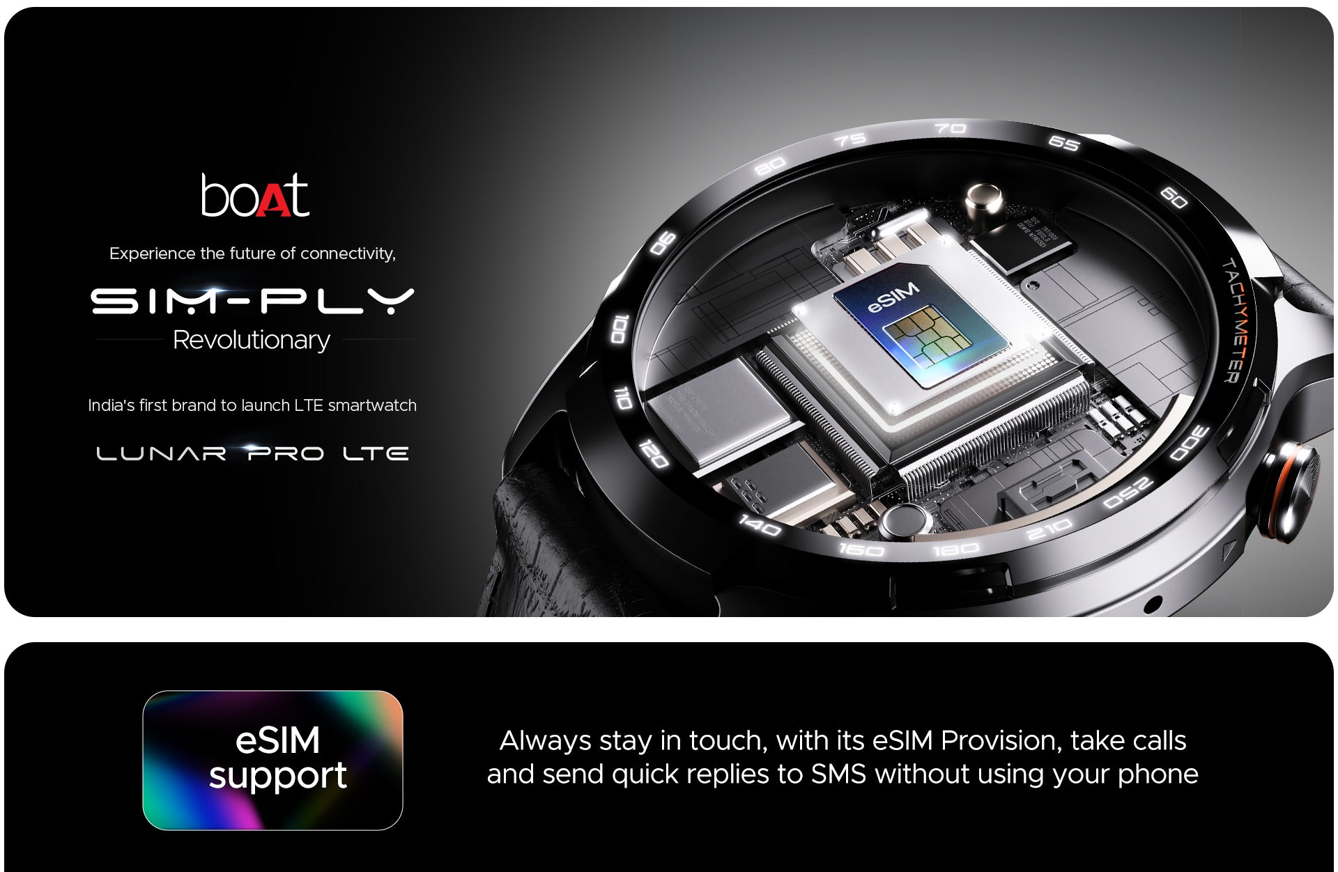 boAt Launches Lunar Pro LTE Smartwatch with eSIM Support and Vibrant  Display – India TV