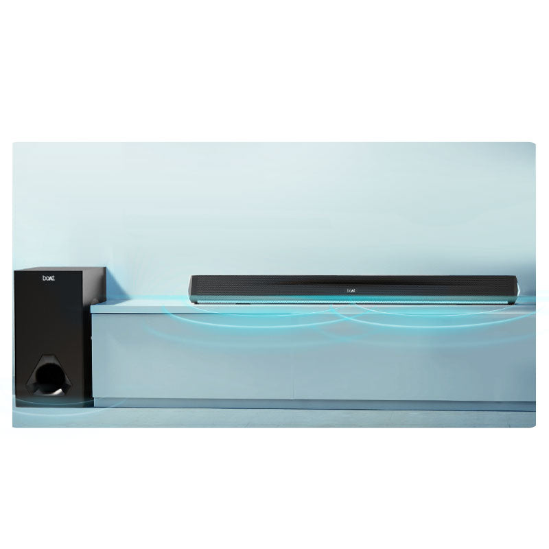 boAt Aavante Bar Theme | 2.1 Channel Soundbar with Wireless Subwoofer, 160W RMS boAt Signature Sound, Bass & Treble Control - boAt Lifestyle
