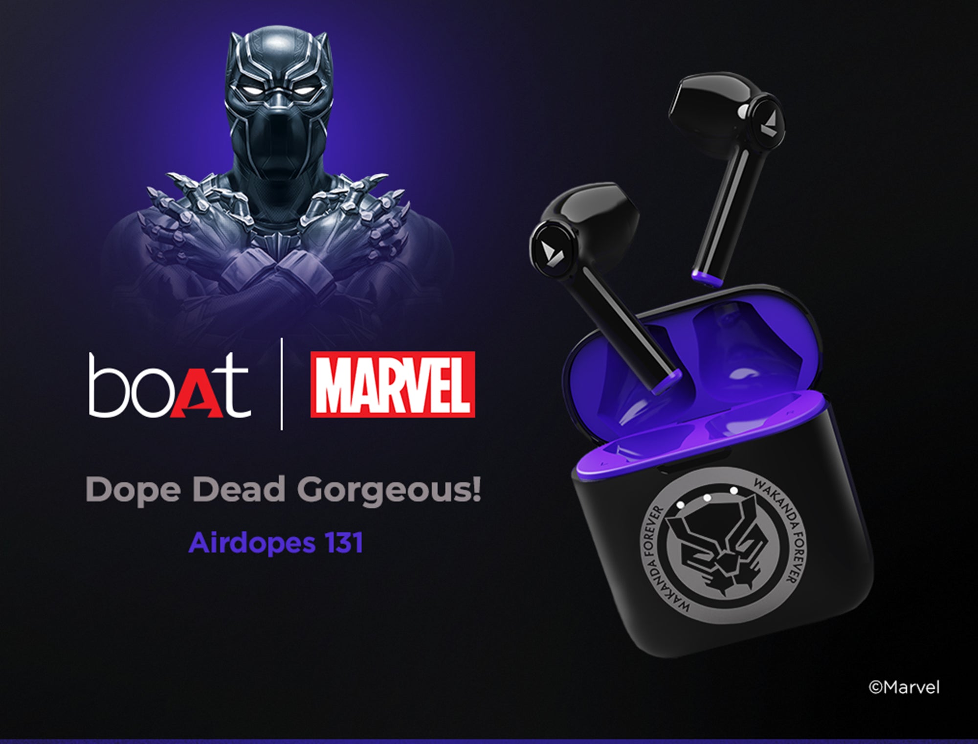 boAt Airdopes 131 - Black Panther Marvel Edition - boAt Lifestyle