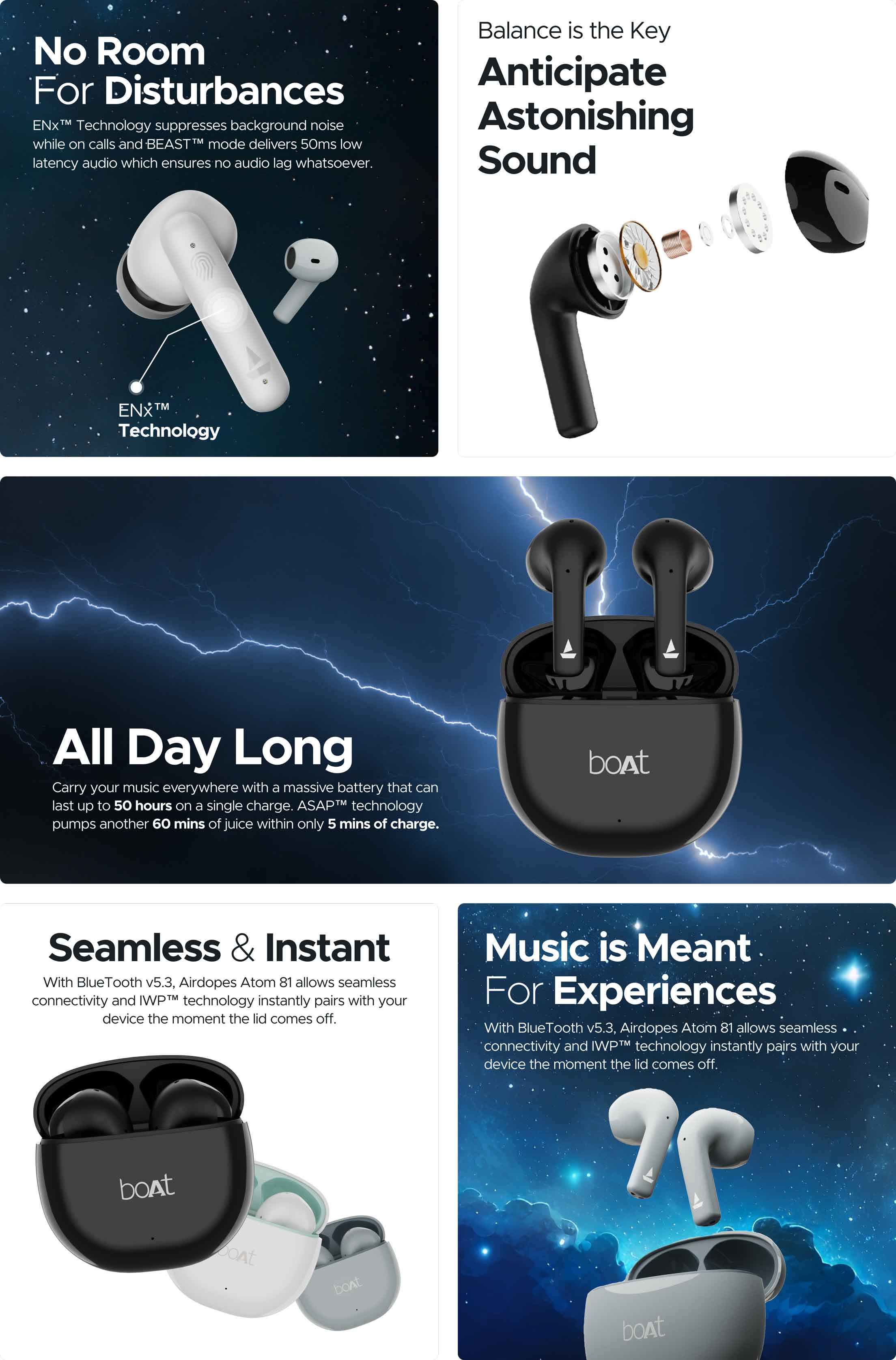 boAt Airdopes Atom 81 - Premium Wireless Earbuds with 50 Hours ...