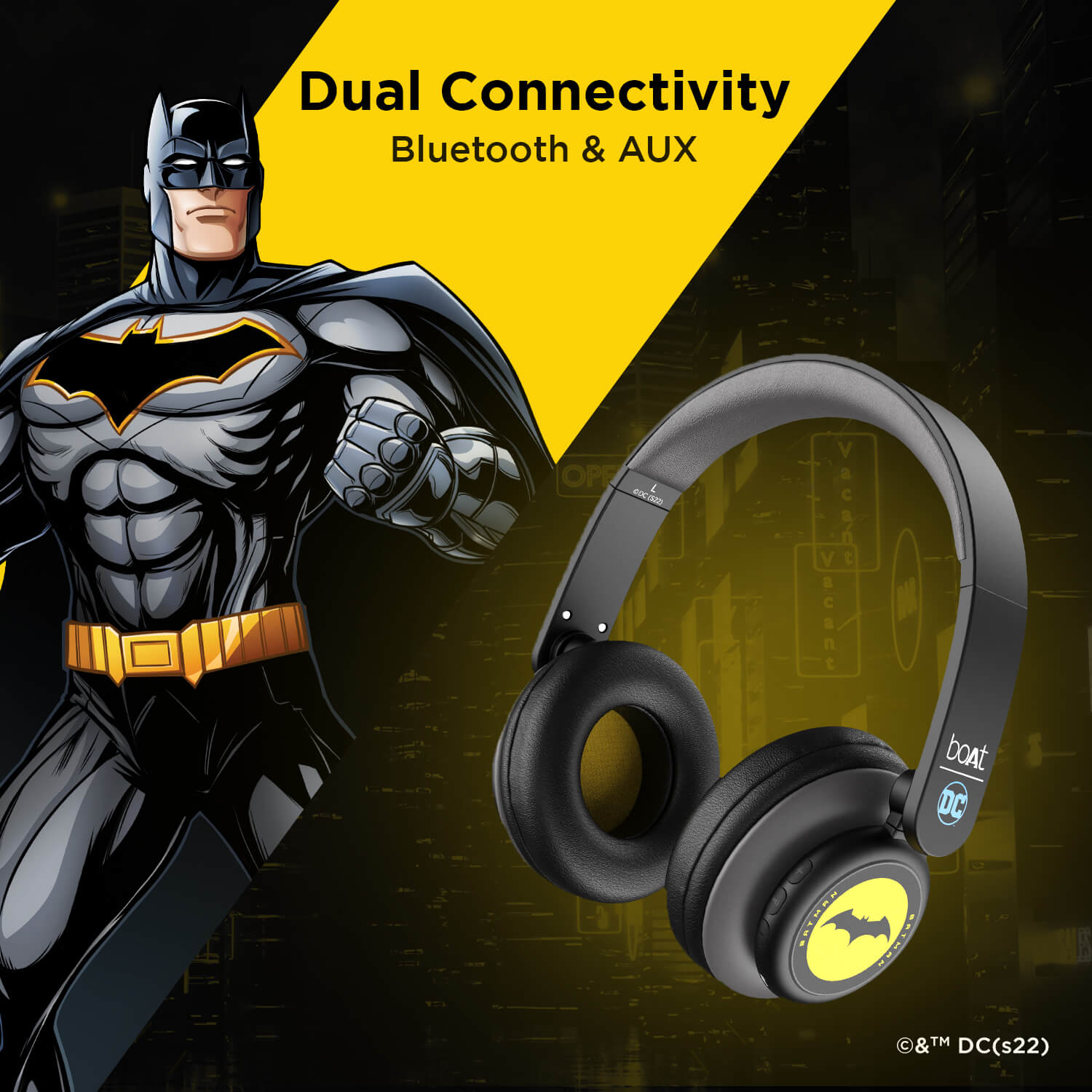 boAt Rockerz 450 Batman edition Wireless Headphone