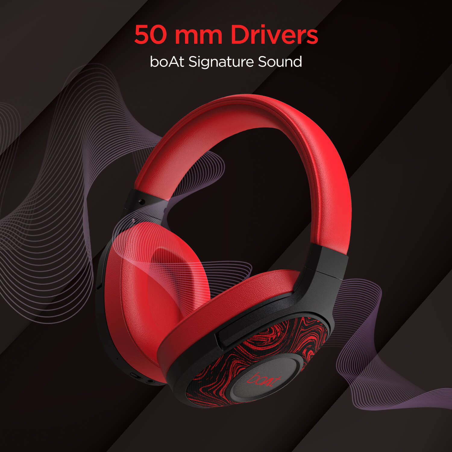 boat headphones red and black