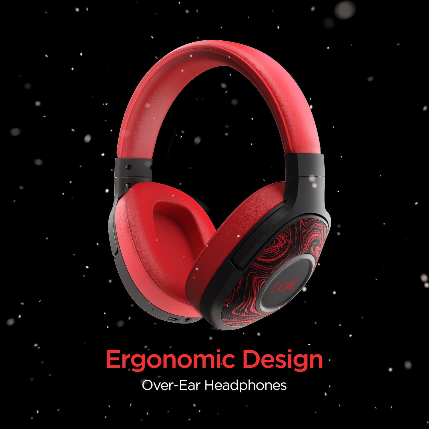 boat headphones red and black