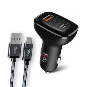 Buy Dual QC-PD Port Rapid Car Charger with Type C Cable