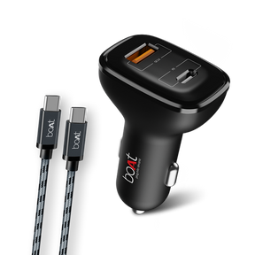 BOAT Dual QC-PD Port Rapid Car Charger With Type C Cable – BoAt Store Kochi  By SGH Tech 