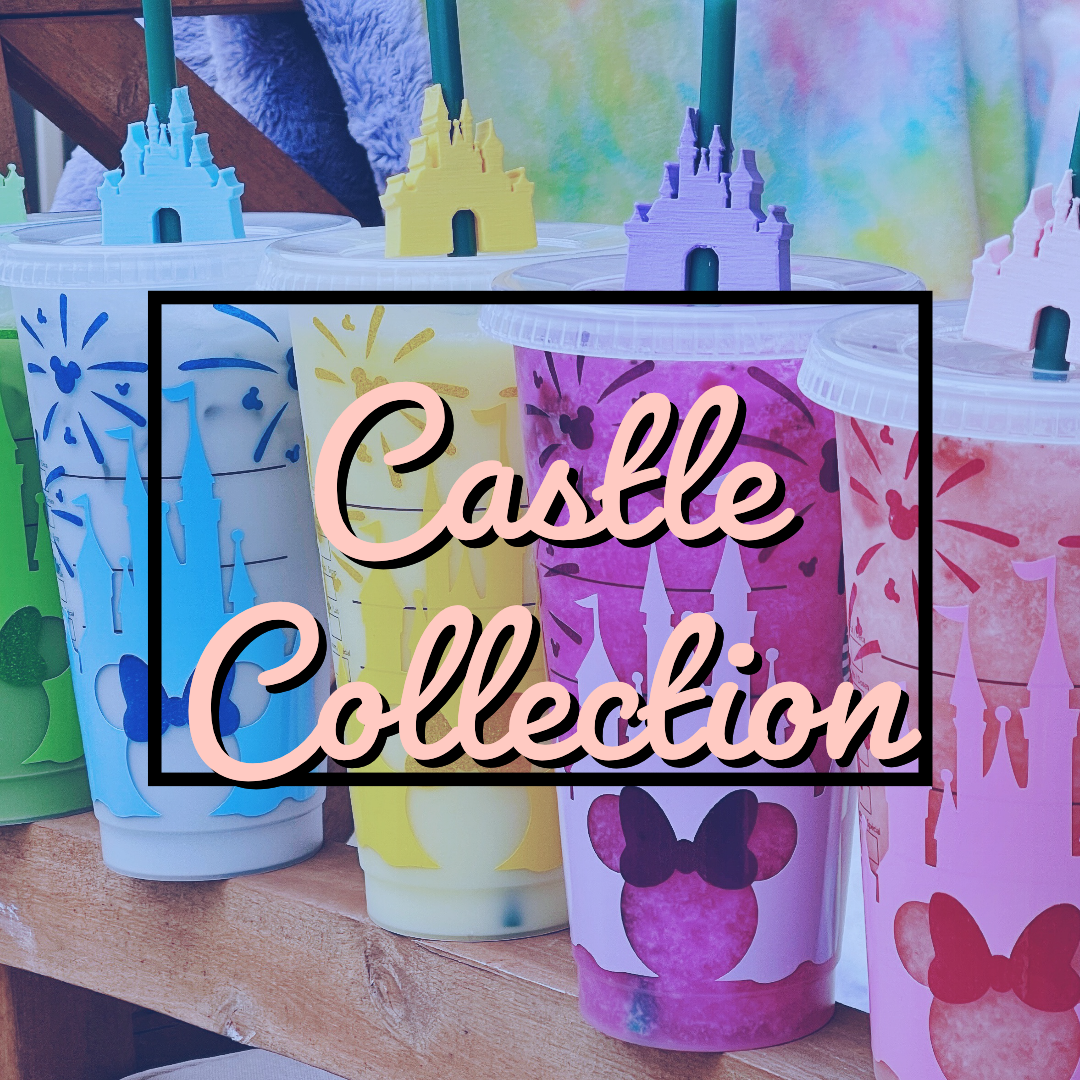 PREORDER Castle Inspired Rose Gold Design on Navy Studded Tumbler w/ S