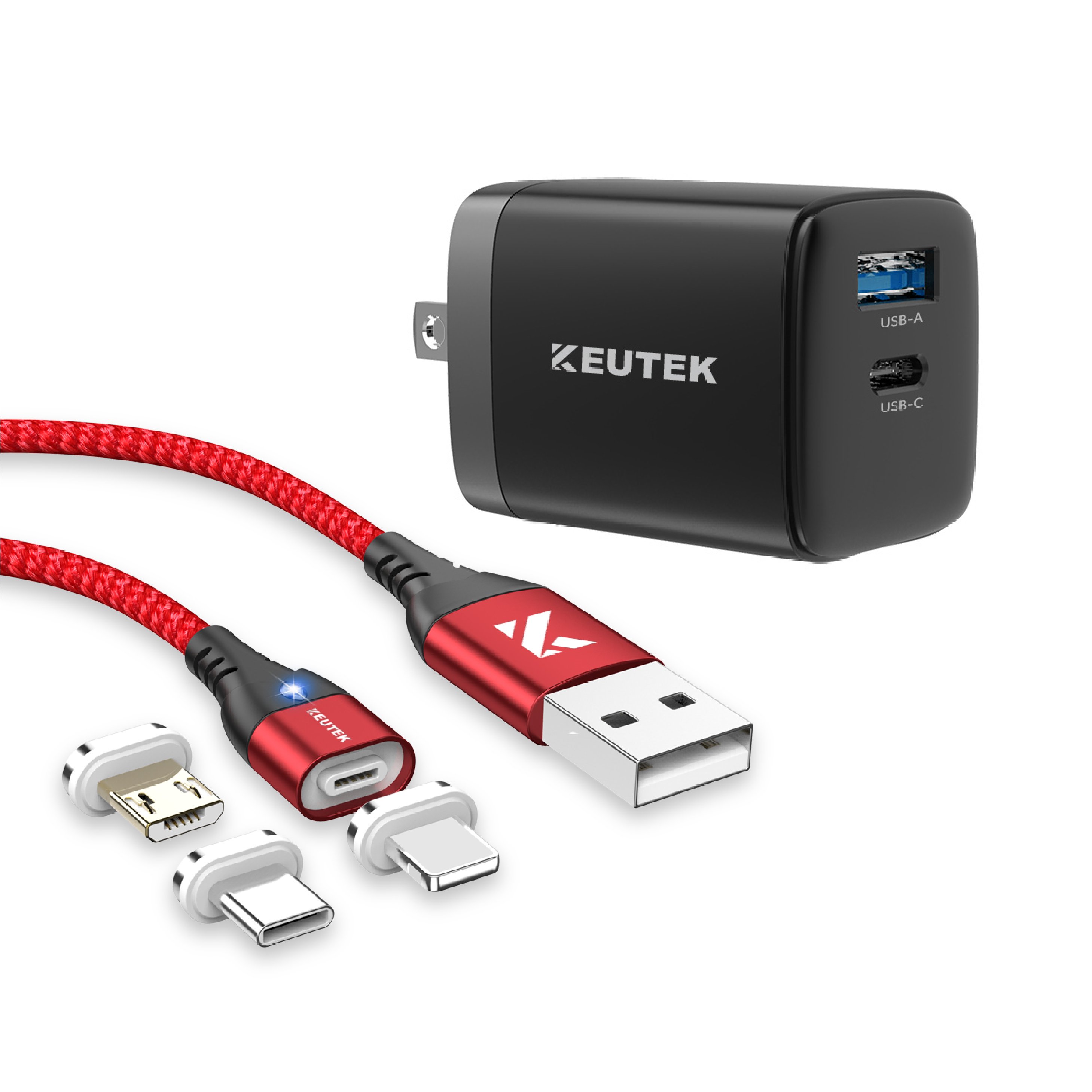 KEUTEK Fast Charging Cable + Wall Charger Bundle | KEUTEK