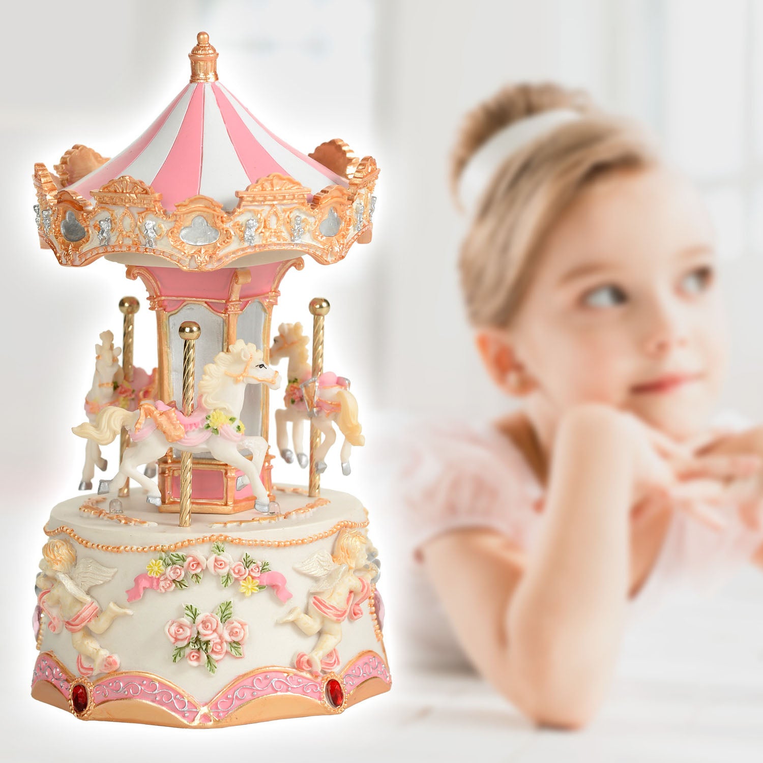 Caja Musical Carrousel White And Gold – Miscellaneous by Caff