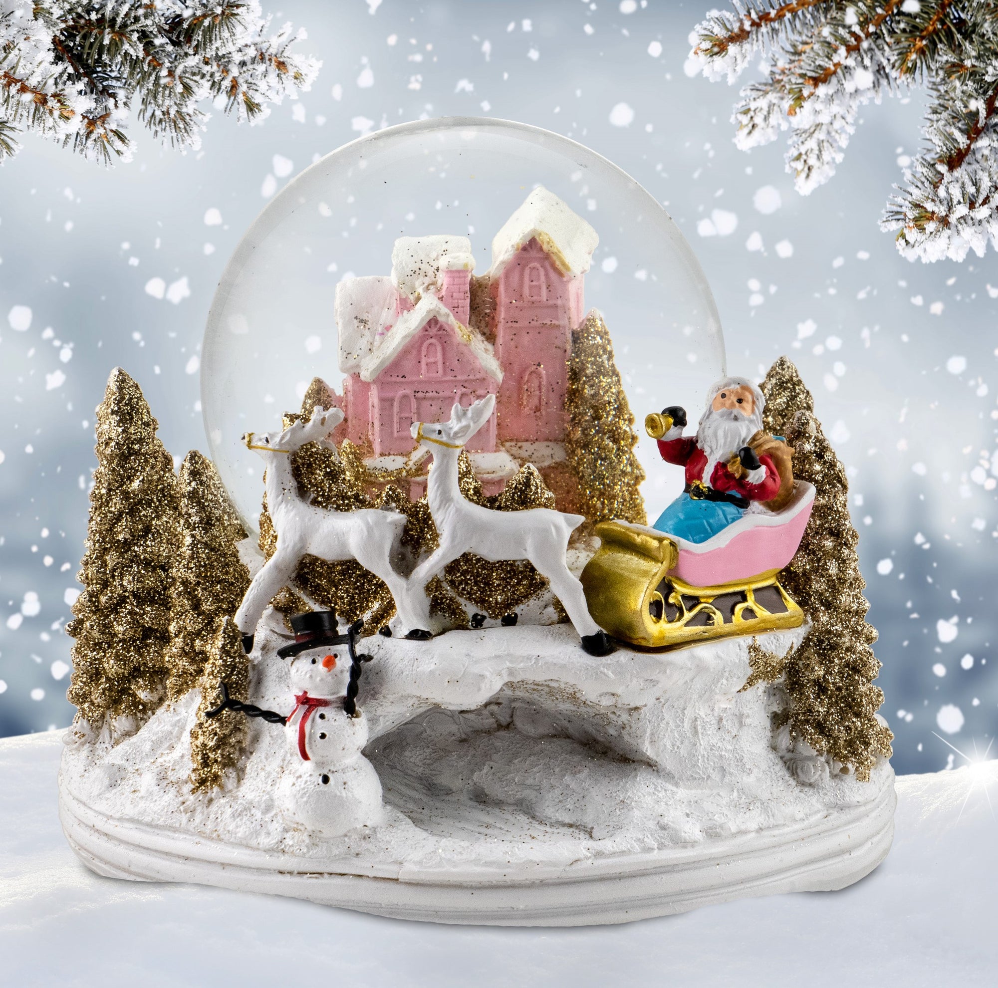 Santa w/ Kids Snow Globe - San Francisco Music Box Company