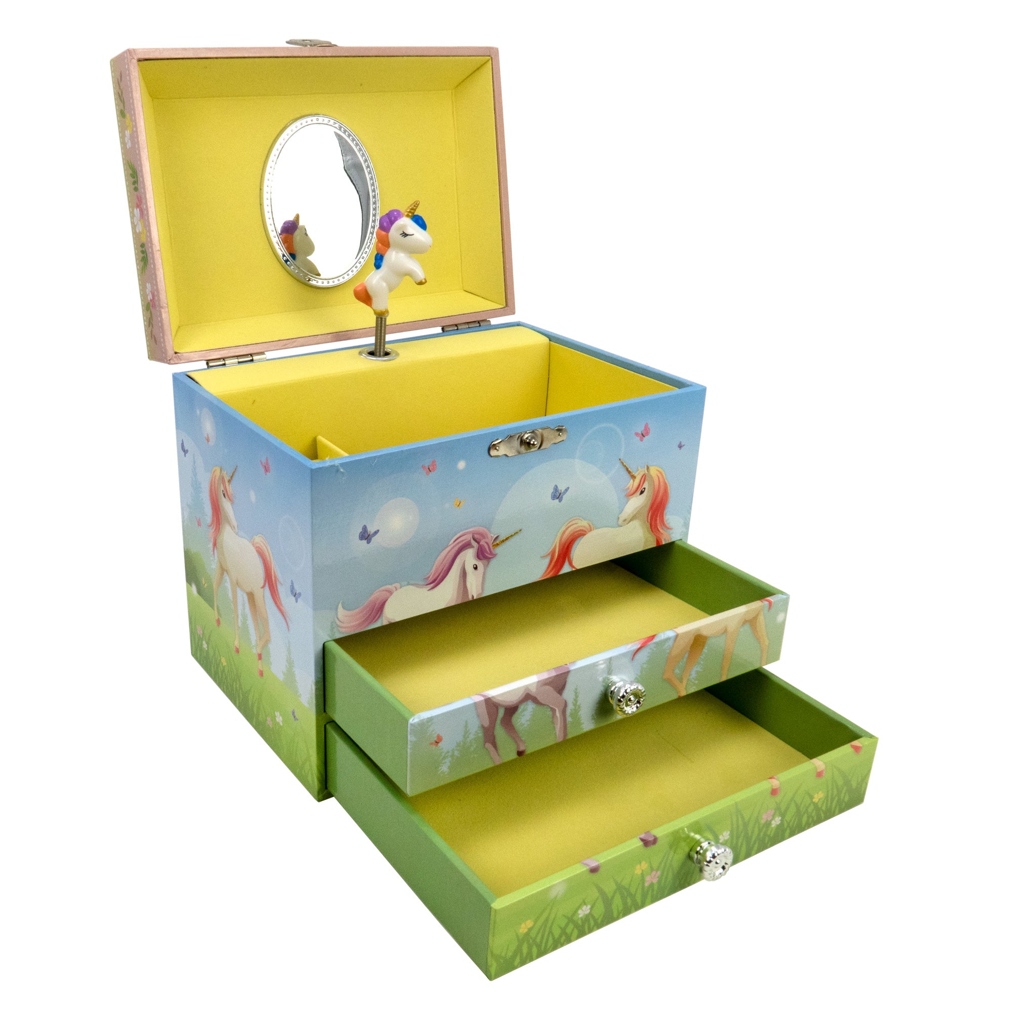 Pink Butterfly Fairy Deluxe Musical Standing Jewelry Box - San