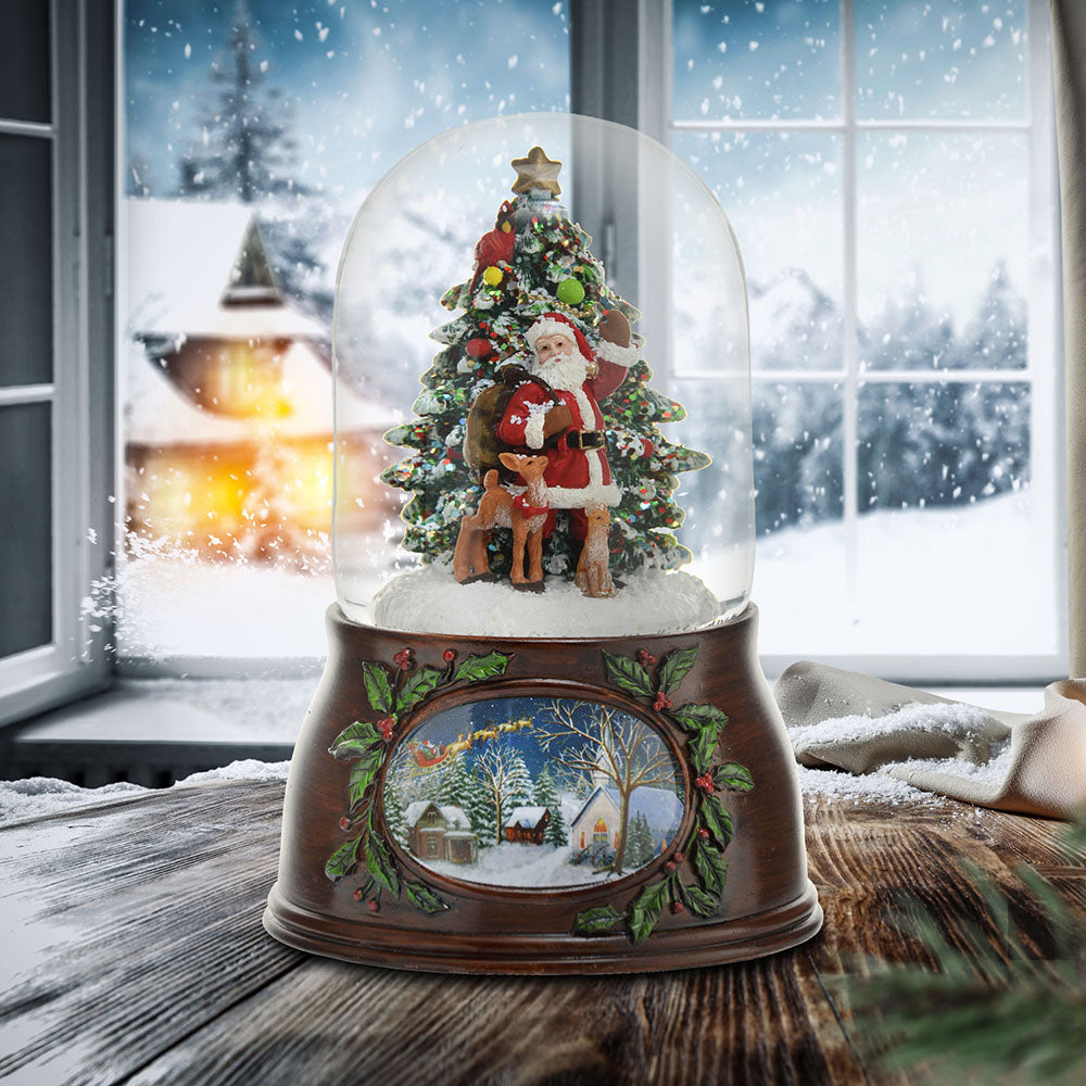 100mm Christmas Snow Globe, Glitter Music Water Snowball, Snowman, Santa  Claus, Music Box, Christmas Decoration, Xmas Gift for Holiday (Tree&House)