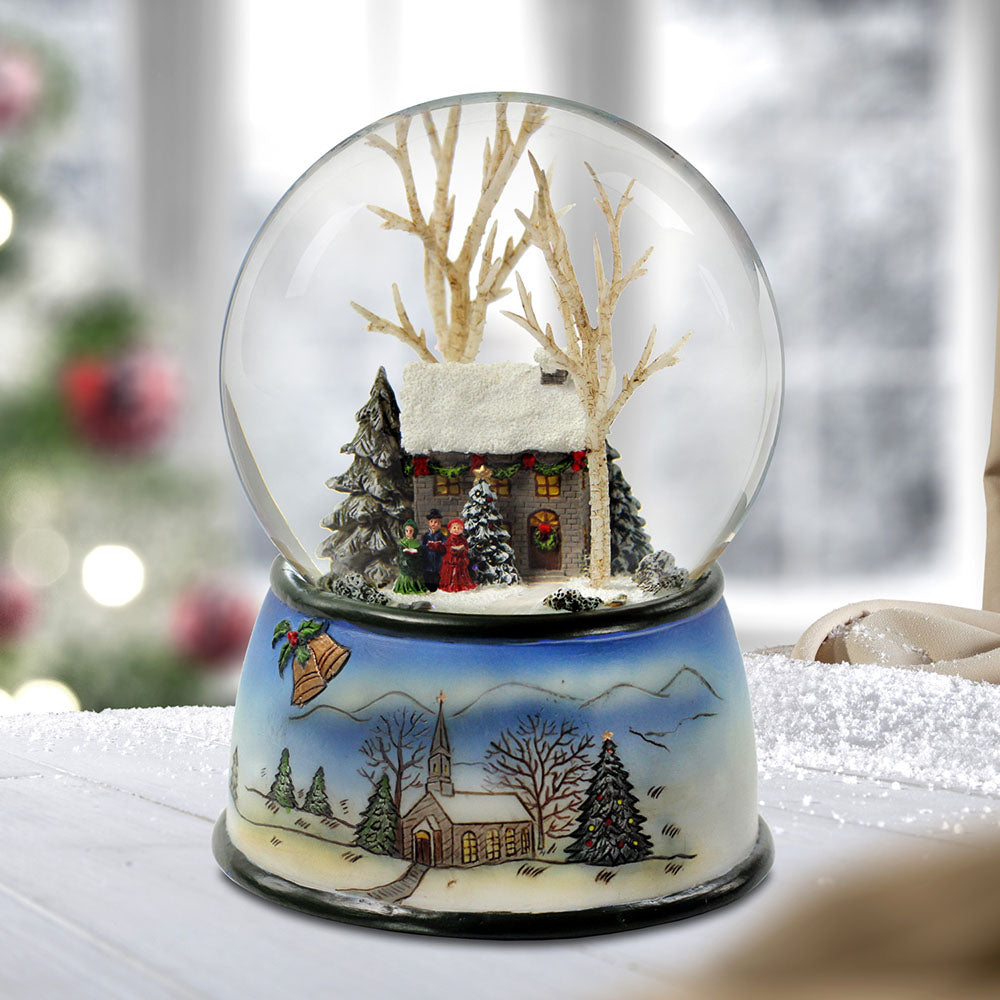 100mm Christmas Snow Globe, Glitter Music Water Snowball, Snowman, Santa  Claus, Music Box, Christmas Decoration, Xmas Gift for Holiday (Tree&House)