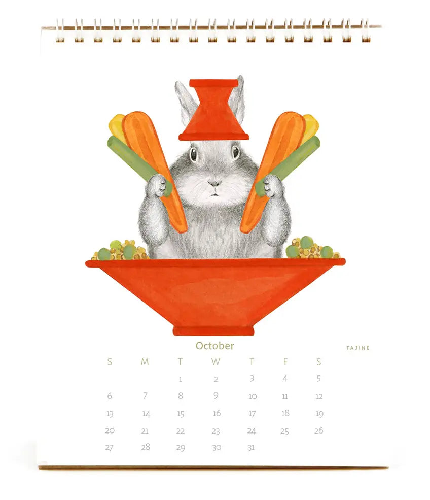 Hopping Around the Culinary World Bunny Calendar 2024 Hitchcock Paper Co.