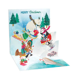 Arctic Sledding Treasures Pop-up Card - Hitchcock Paper Co.
