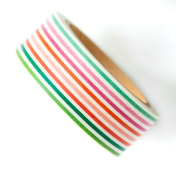 diagonal rainbow stripes foiled washi tape
