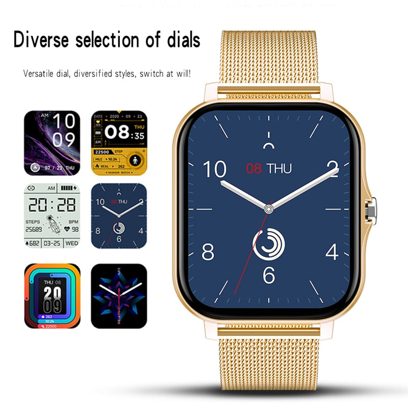 LIGE New Women Smart watch Men 1.69" Color Screen Full touch Fitness Tracker Bluetooth Call Smart Clock Ladies Smart Watch Women