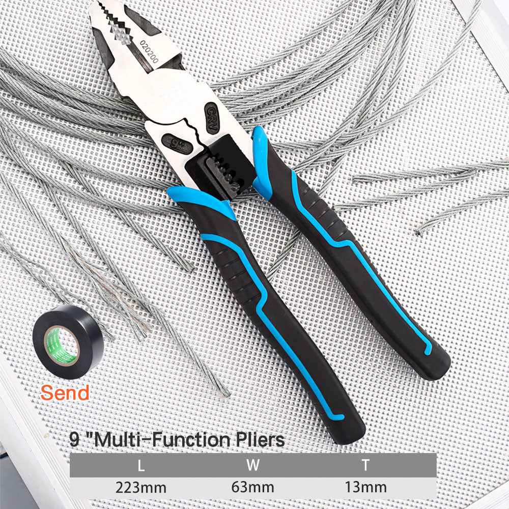 6''8''9'' Multifunction Pliers Set Combination Pliers Stripper/Crimper/Cutter Heavy Duty Wire Pliers Diagonal Pliers Hand Tools
