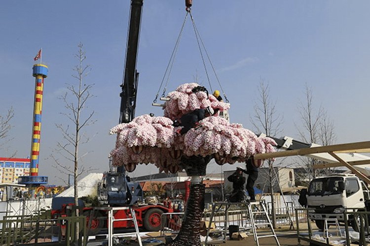 Cherry blossoms tree, built of more than 800 thousand LEGO® bricks, set a world record