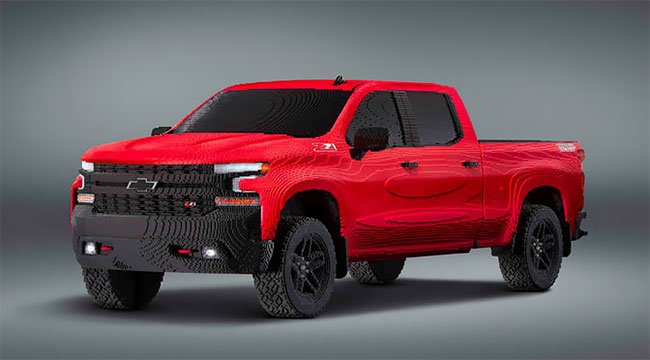 Chevrolet Silverado built from LEGO 