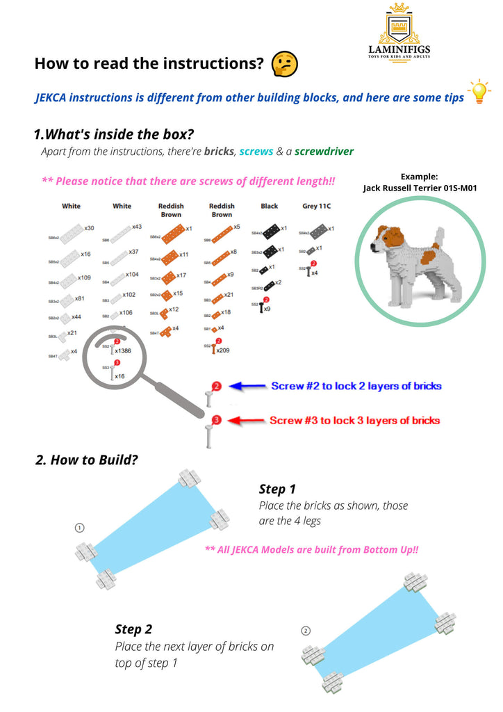 Jekca laminifigs Instructions Guide