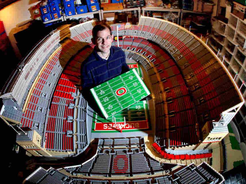 Buckeyes stadium replica Lego blocks