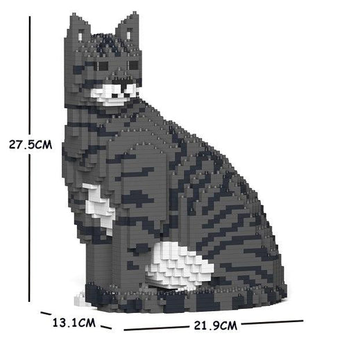 Grey Tabby Cats Sculptures