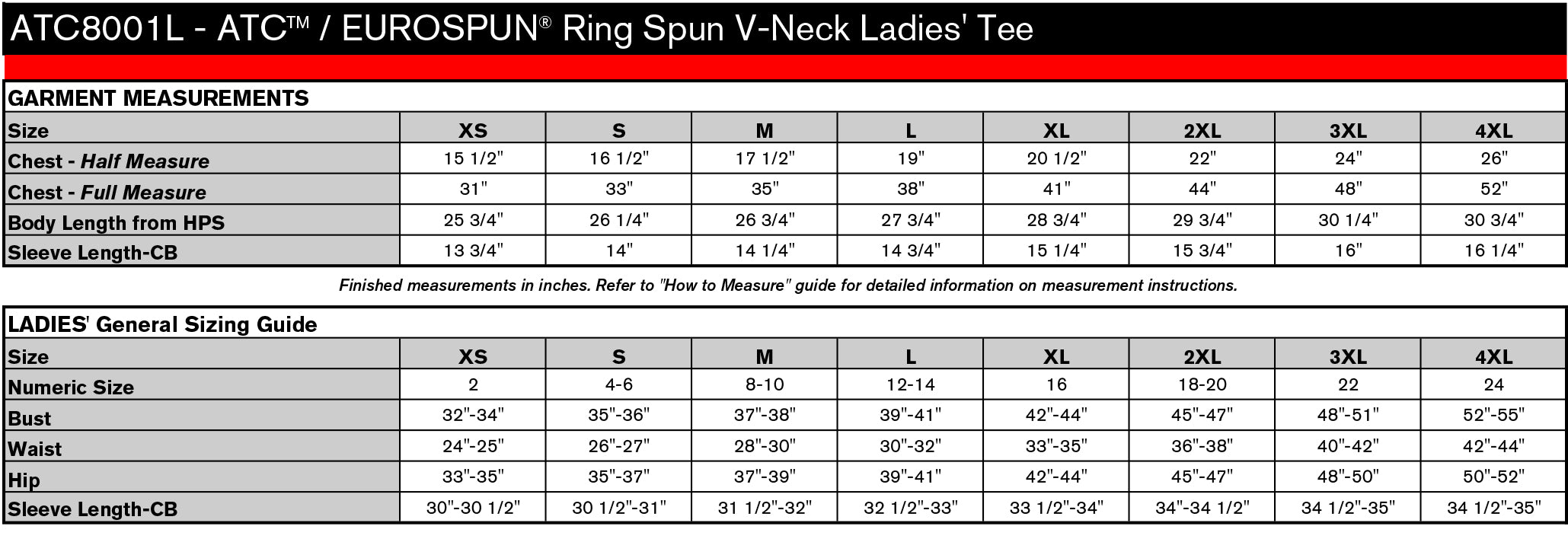 womens size chart