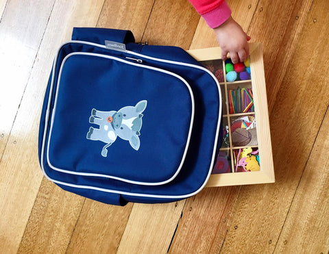 Nesk kids craft box fits perfectly into Jordbarn's Indigo backpack