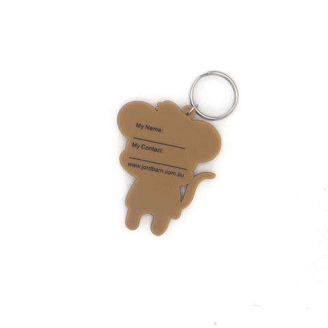 Jordbarn Keyring rear showing name and address details