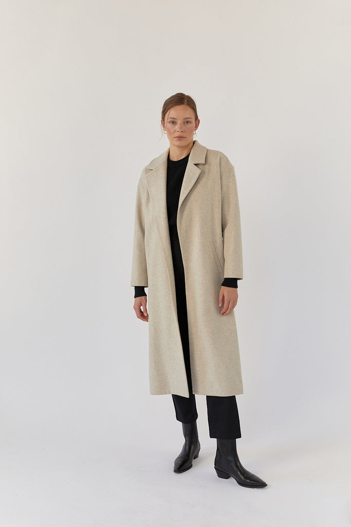 Stole wool coat (22FW) charcoal gray