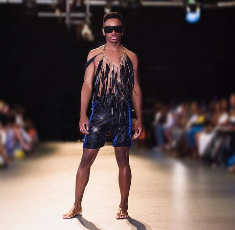 Mens Feather Harness Gay LGBTQ Fashion Show 